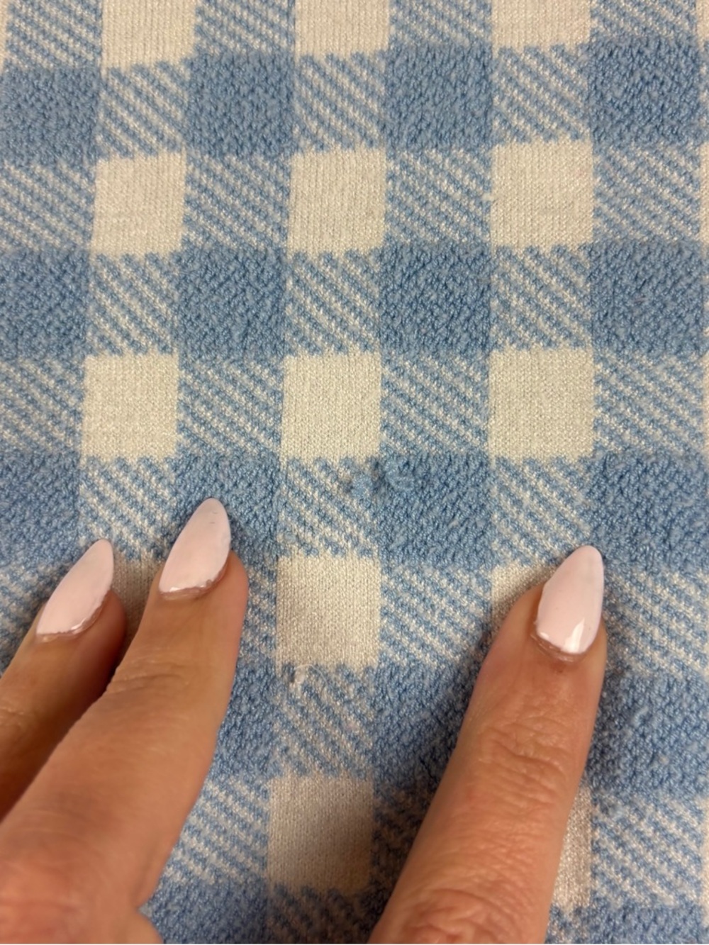 STAUD Women’s Blue/White Plaid Print Short Sleeve Midi Dress Mock Neck - Small - Picture 8 of 11